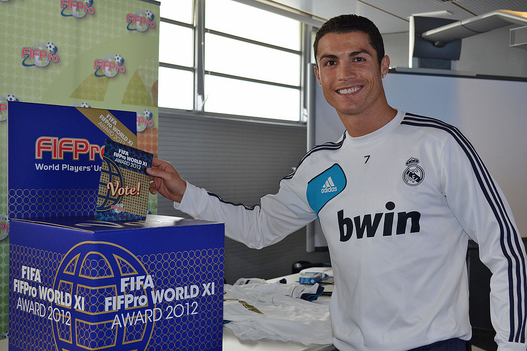 Cristiano Ronaldo (Real Madrid) bei der Wahl seiner World XI (Foto: © fifpro.org)